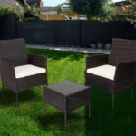 Conjunto Mesa + 2 Sillones de Ratán PE. Muebles de Jardín y Terraza