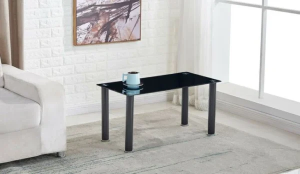 Mesa de Centro de Vidrio Templado Negro_1