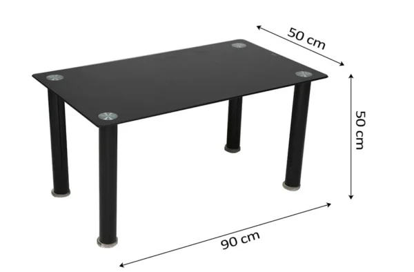 Mesa de Centro de Vidrio Templado Negro_5