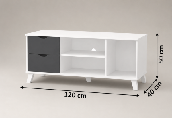 Mueble para TV Moderno Bicolor con Cajones_2